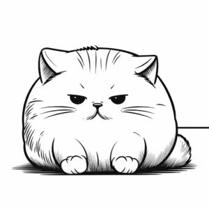 Chubby Cheeks: British Shorthair Kitten Coloring Pages 1