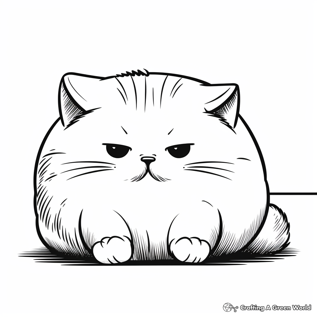 Chubby Cheeks: British Shorthair Kitten Coloring Pages 1