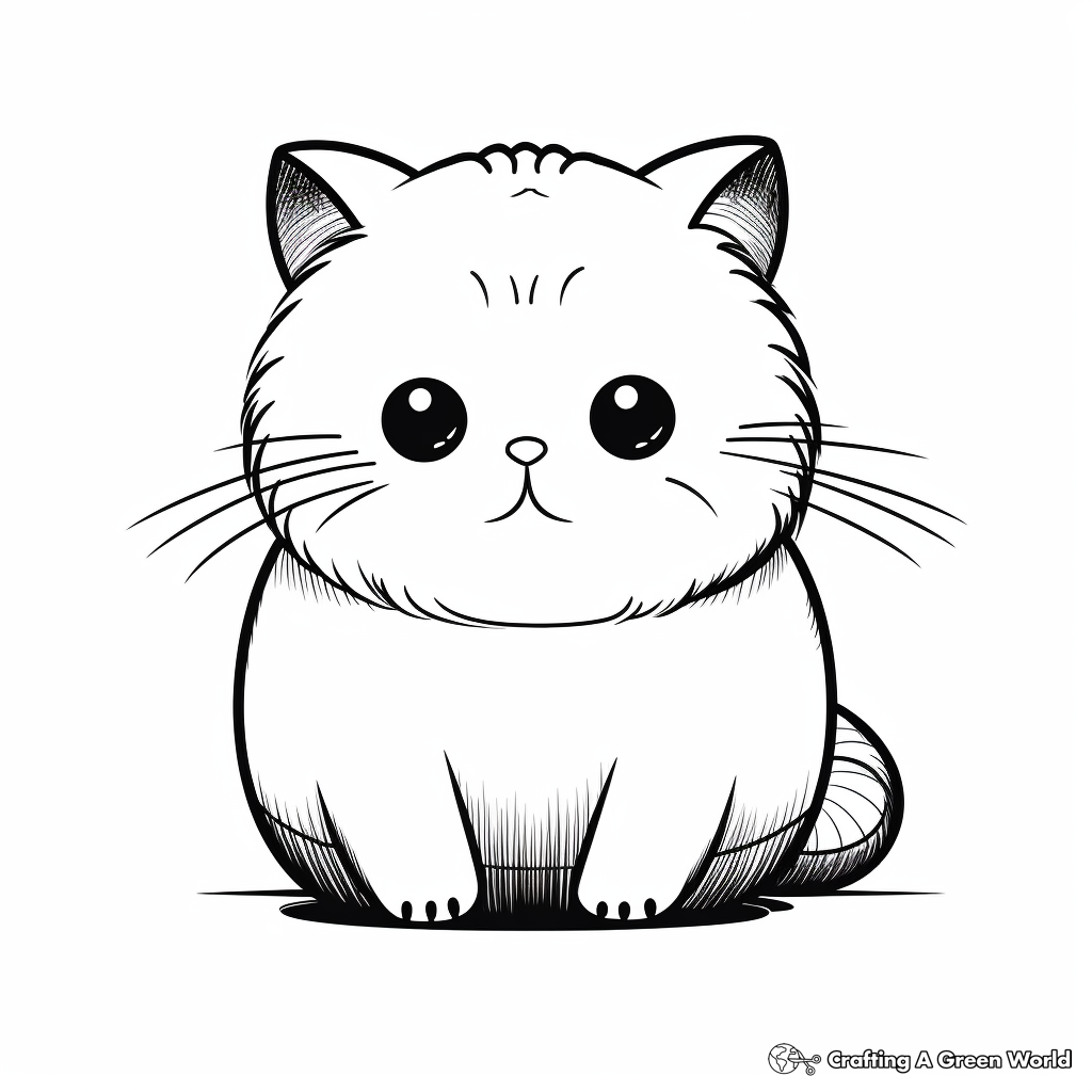 Chubby Cheeks: British Shorthair Kitten Coloring Pages 2