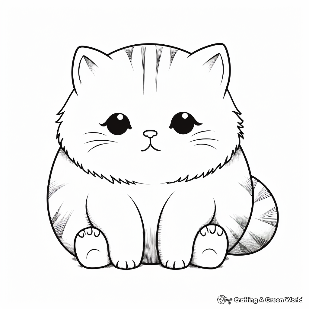 Chubby Cheeks: British Shorthair Kitten Coloring Pages 3