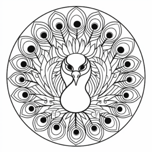 Circular Peacock Mandala Color Therapy Pages 4