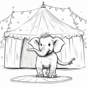 Circus Elephant Performing Tricks Coloring Pages 4