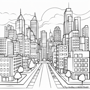 Cityscape Outline for Coloring 1