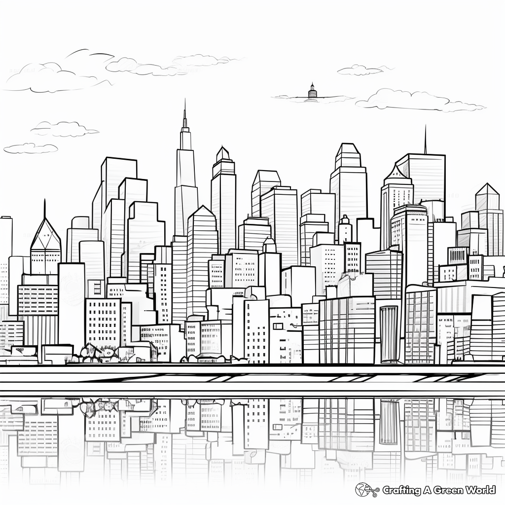 Cityscape Outline for Coloring 4