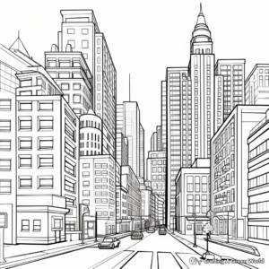 Cityscape with Skyscrapers Coloring Pages 3