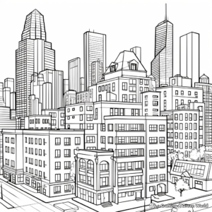 Cityscape with Skyscrapers Coloring Pages 4
