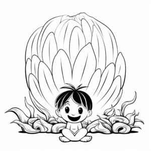 Clam and Seaweed Coloring Pages for Children 2