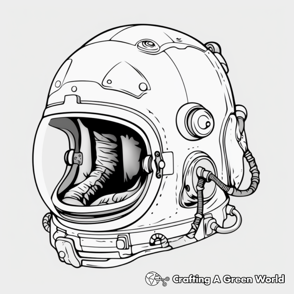 Classic Astronaut Helmet Coloring Pages 1