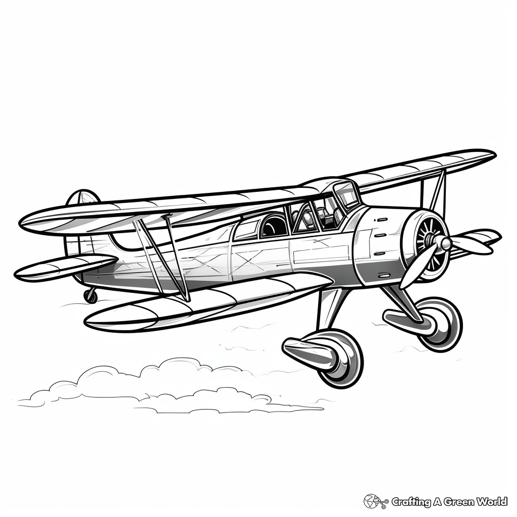 Classic Biplane Coloring Pages 2
