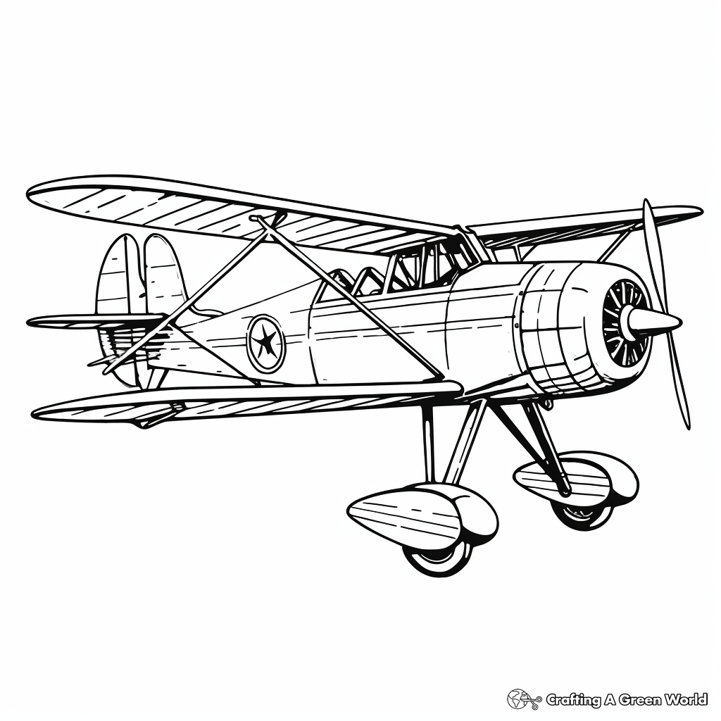 Classic Biplane Coloring Pages 3
