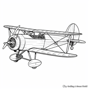 Classic Biplane Coloring Pages 4
