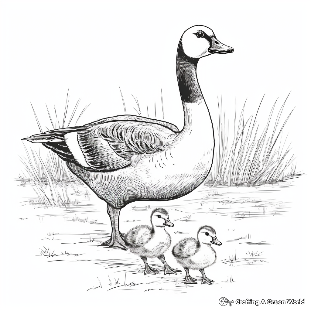 Classic Canada Geese Coloring Pages 1