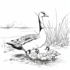 Classic Canada Geese Coloring Pages 3