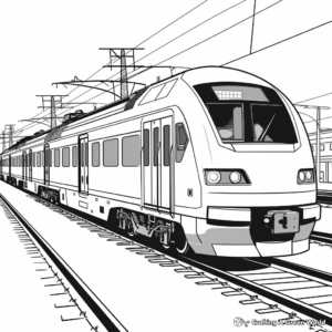 Classic European Train Coloring Pages 1