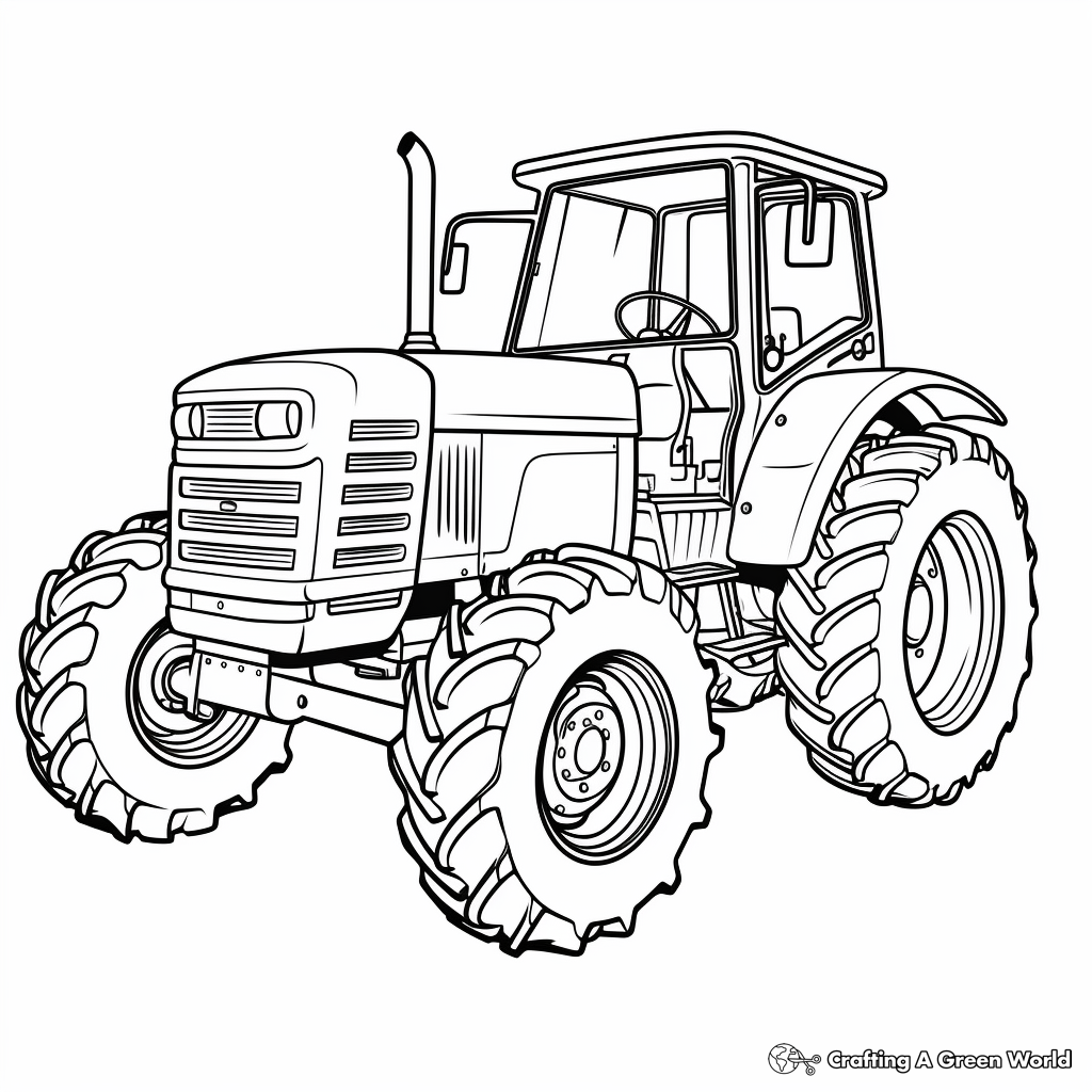 Classic Farm Tractor Coloring Pages 1