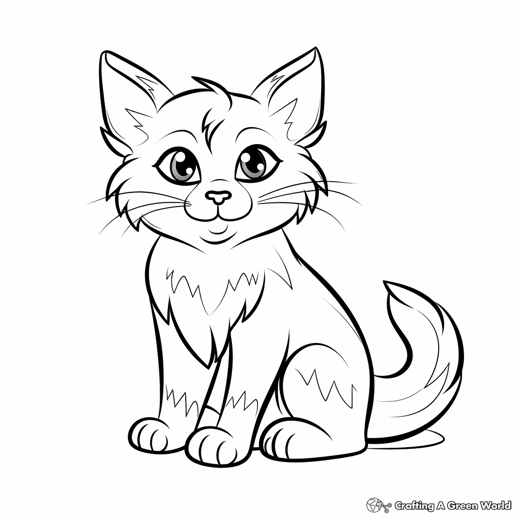 Classic Ginger Tabby Cat Coloring Pages 1
