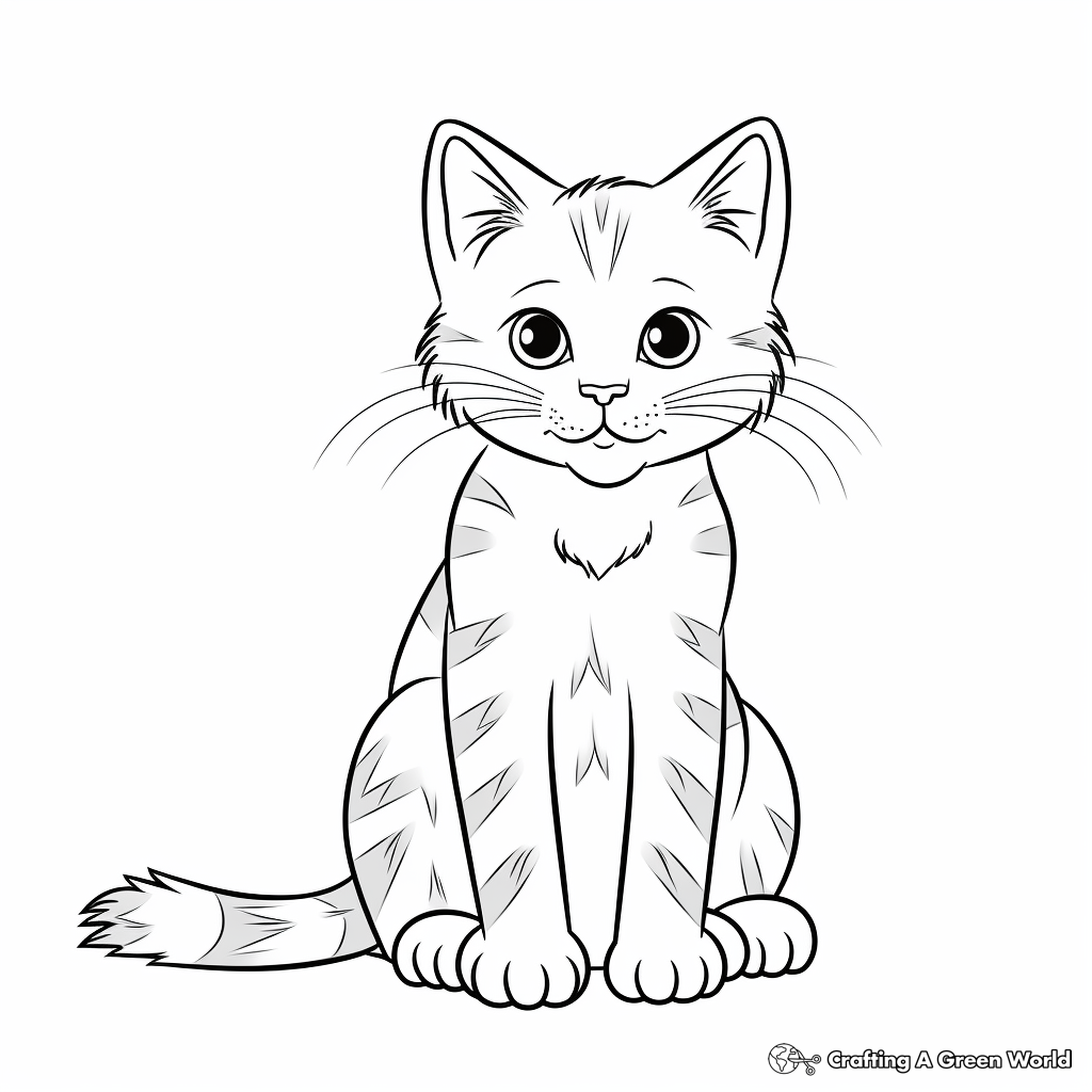 Classic Ginger Tabby Cat Coloring Pages 2