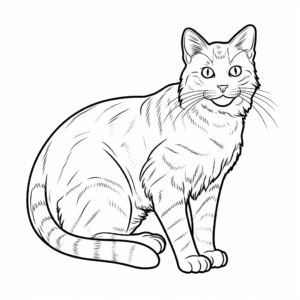 Classic Ginger Tabby Cat Coloring Pages 3