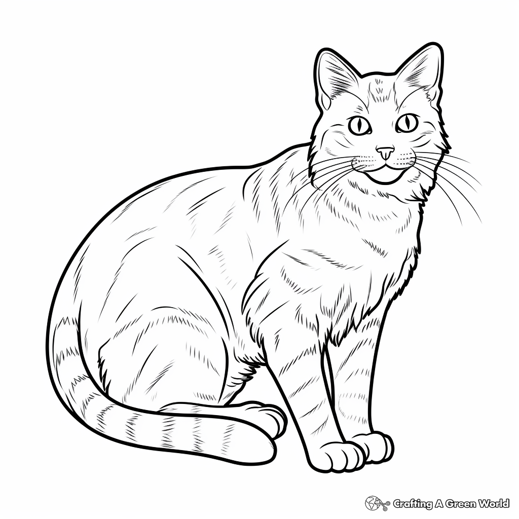 Classic Ginger Tabby Cat Coloring Pages 3