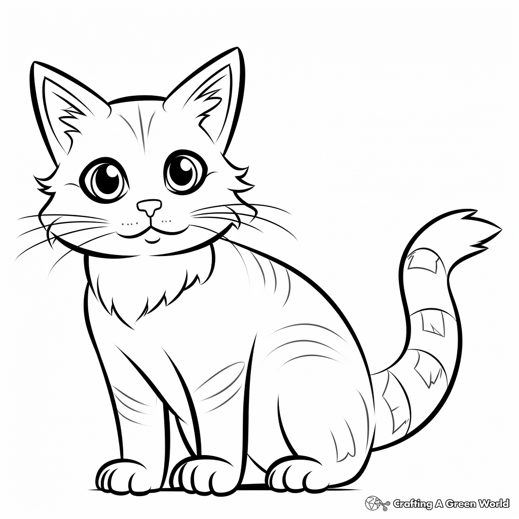 Classic Ginger Tabby Cat Coloring Pages 4