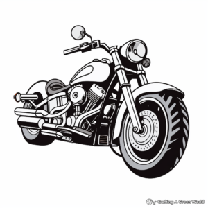 Classic Harley Davidson Motorcycle Coloring Pages 3