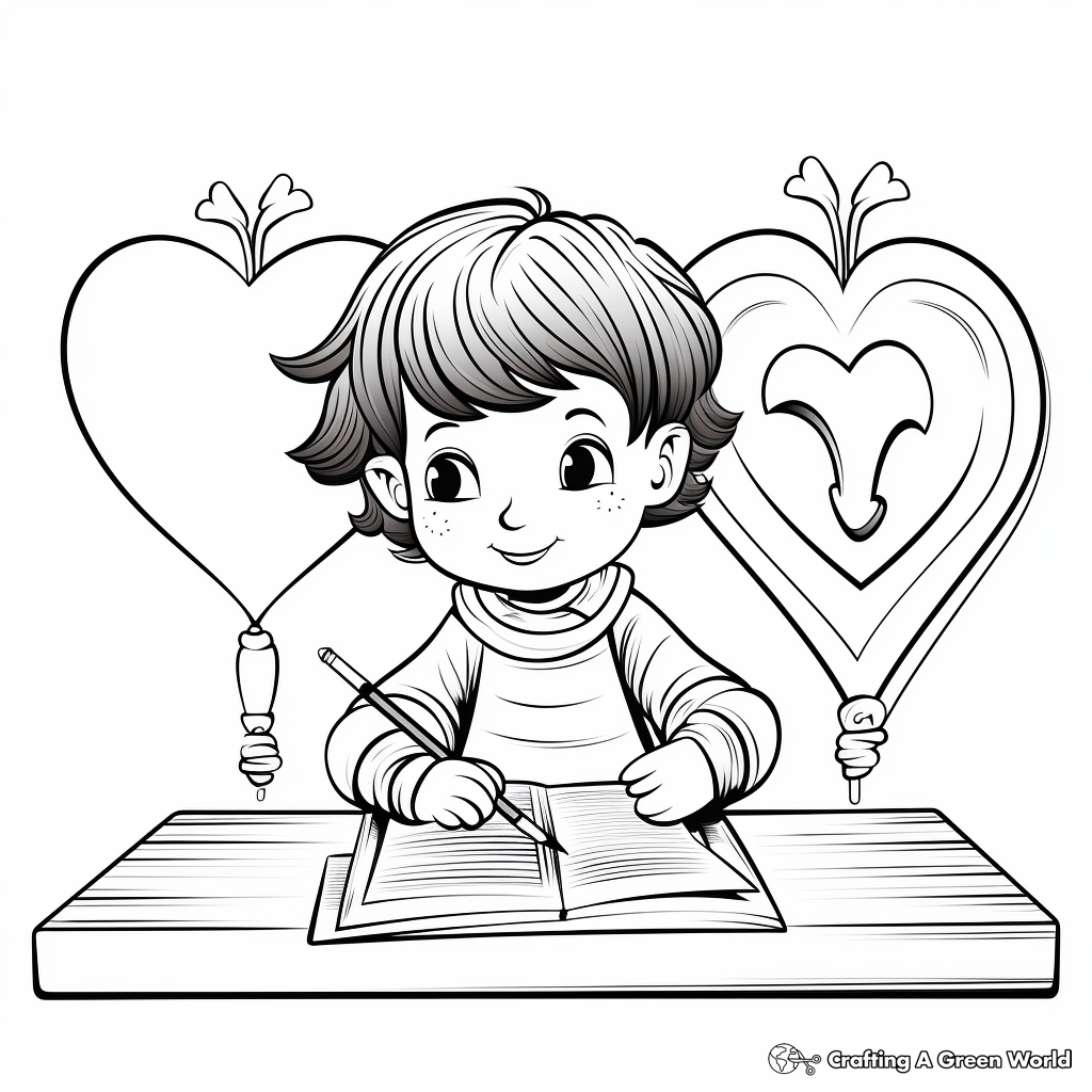Classic Love Letters Coloring Pages 1