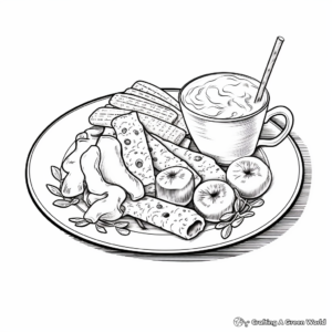 Classic Mac and Cheese Plate Coloring Pages 1