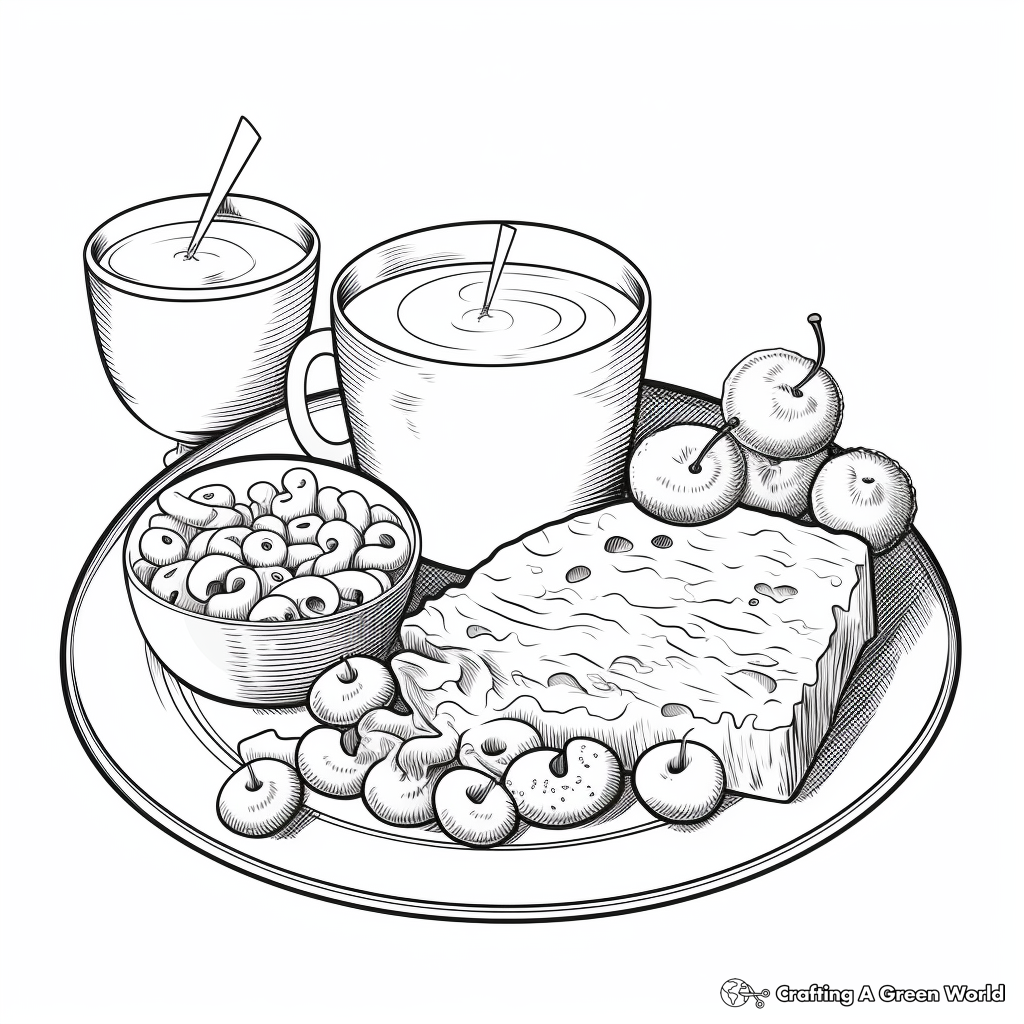 Classic Mac and Cheese Plate Coloring Pages 3