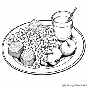 Classic Mac and Cheese Plate Coloring Pages 4