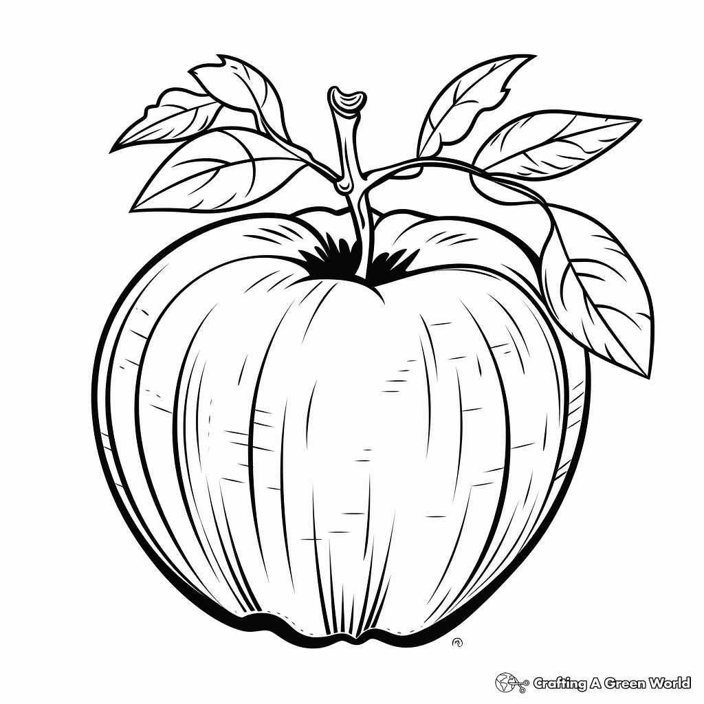 Classic Red Apple Coloring Pages 2