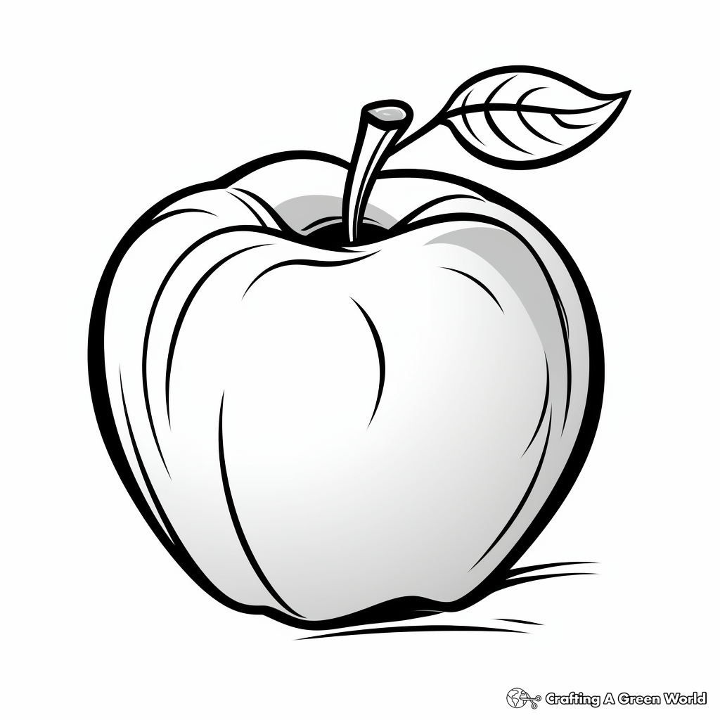 Classic Red Apple Coloring Pages 3