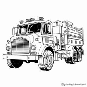 Classic Red Fire Truck Coloring Page 3