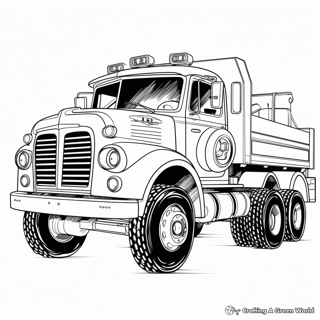 Classic Red Fire Truck Coloring Page 4