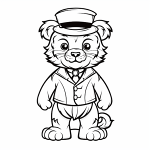Classic Ringmaster With Circus Animals Coloring Pages 2