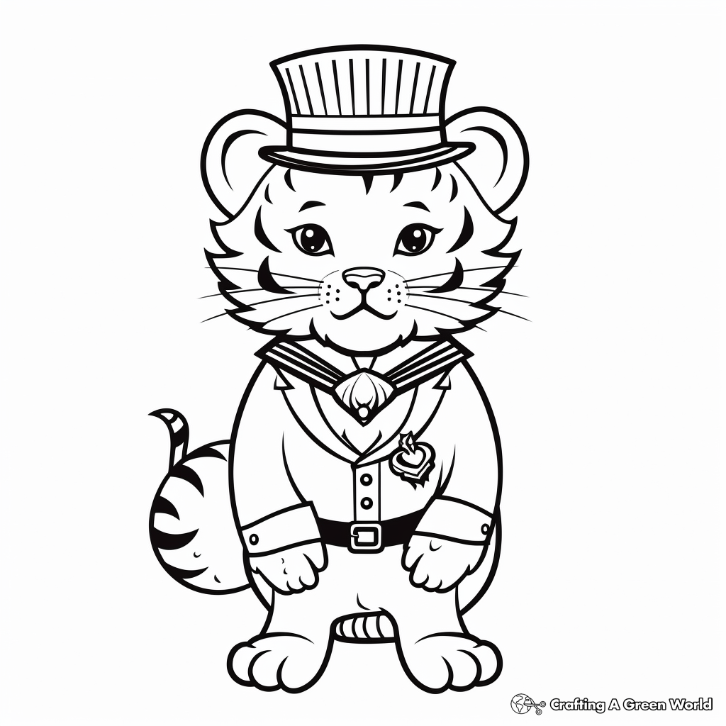 Classic Ringmaster With Circus Animals Coloring Pages 4
