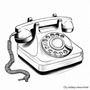 Classic Rotary Phone Coloring Pages 3