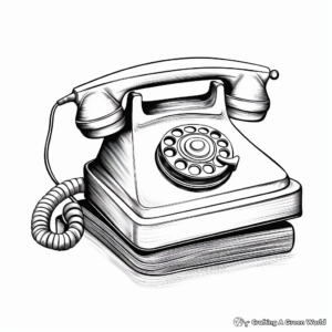 Classic Rotary Phone Coloring Pages 4