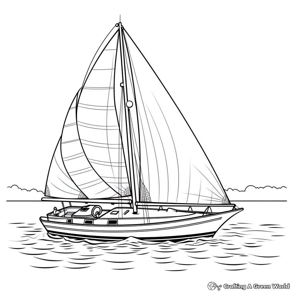 Classic Sailboat Coloring Pages 3