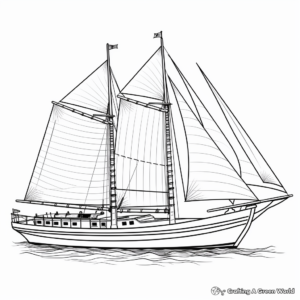 Classic Sailboat Coloring Pages 4
