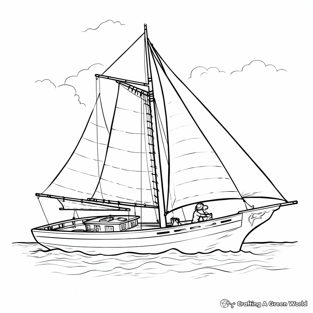 Classic Sailboat Coloring Sheets for Kids 1
