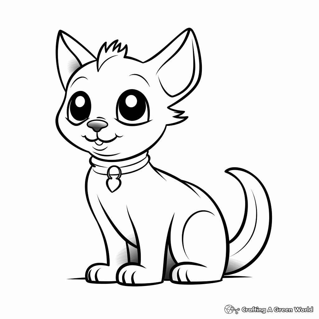 Classic Siamese Cat Coloring Pages 1