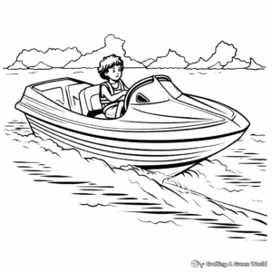 Classic Speed Boat Coloring Pages for Kids 1