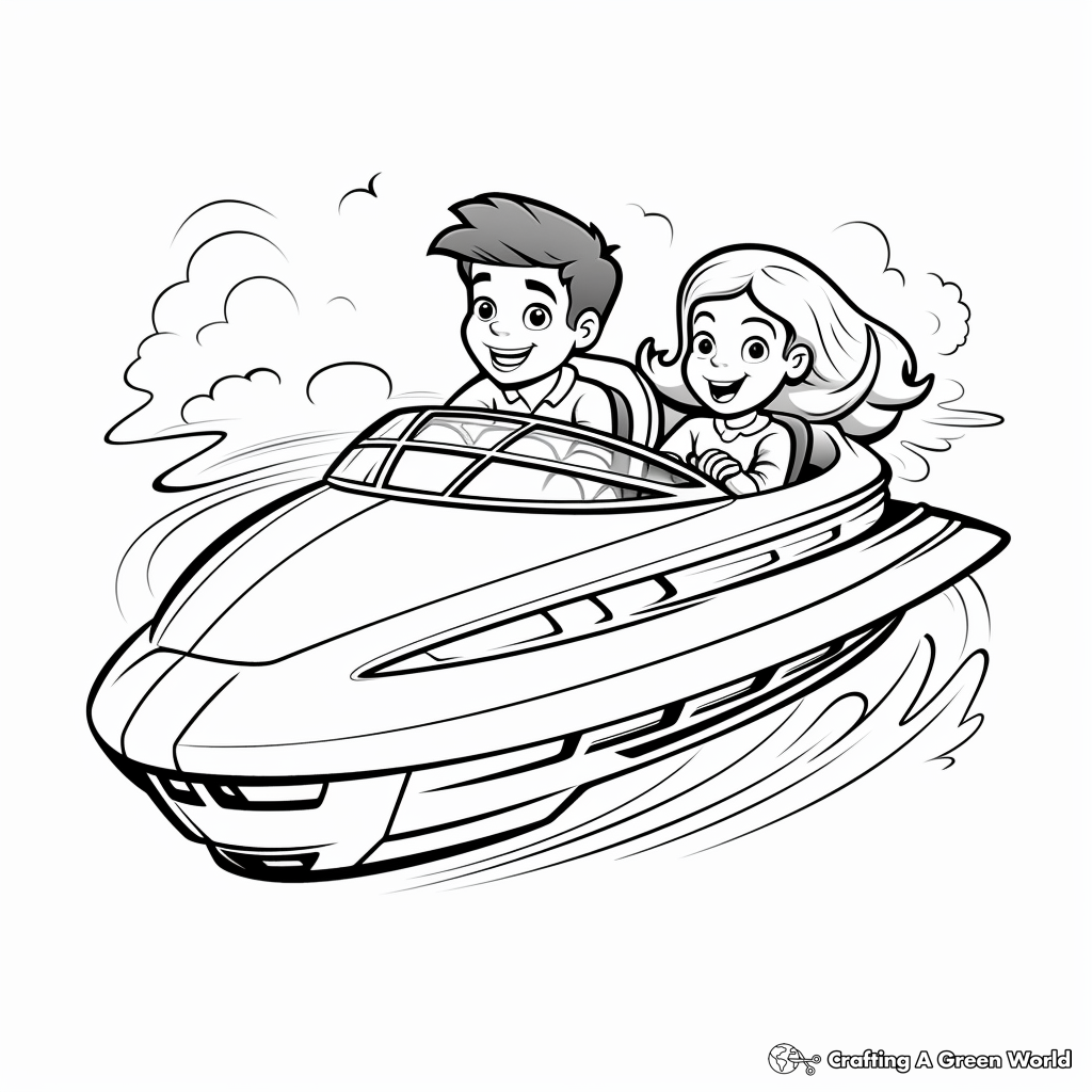 Classic Speed Boat Coloring Pages for Kids 2