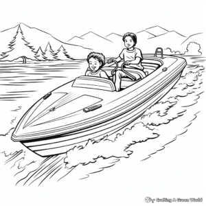 Classic Speed Boat Coloring Pages for Kids 3