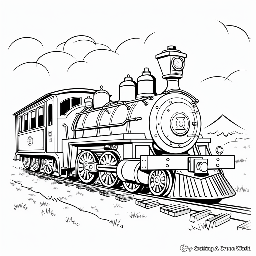 Classic Steam Engine Train Coloring Pages 1