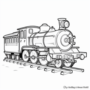 Classic Steam Engine Train Coloring Pages 2