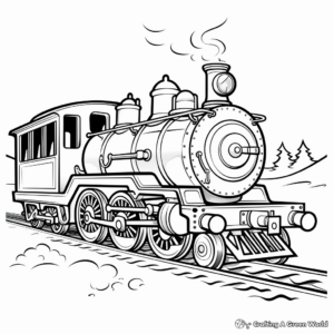 Classic Steam Engine Train Coloring Pages 3