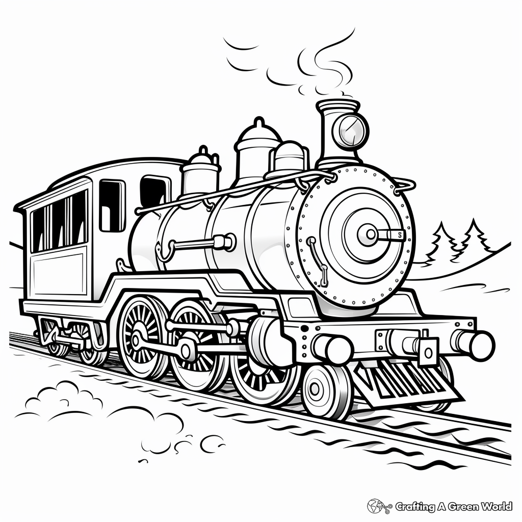 Classic Steam Engine Train Coloring Pages 3