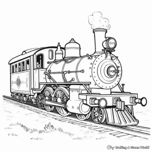 Classic Steam Engine Train Coloring Pages 4