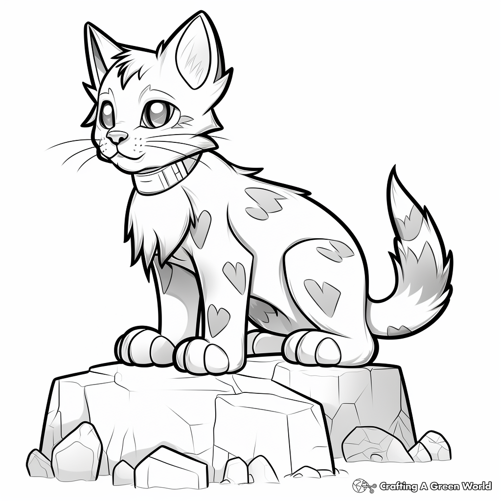 Classic Tamed Cat in Minecraft Coloring Sheets 4